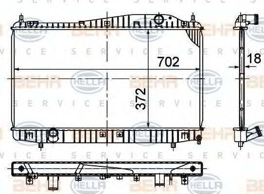 BEHR HELLA SERVICE 8MK376774851 Радіатор, охолодження двигуна