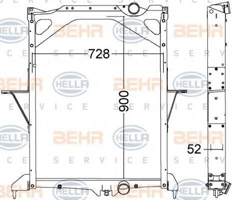 BEHR HELLA SERVICE 8MK376775001 Радіатор, охолодження двигуна