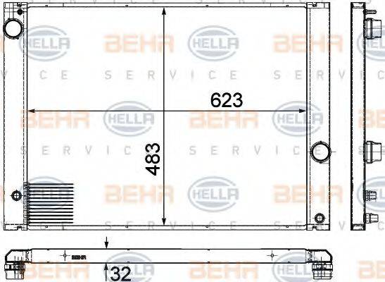 BEHR HELLA SERVICE 8MK376780661 Радіатор, охолодження двигуна