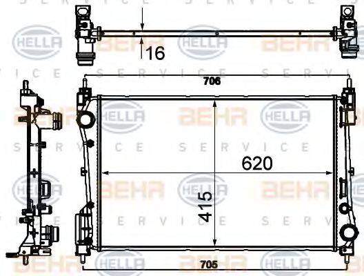 BEHR HELLA SERVICE 8MK376788781 Радіатор, охолодження двигуна