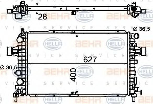 BEHR HELLA SERVICE 8MK376790021 Радіатор, охолодження двигуна