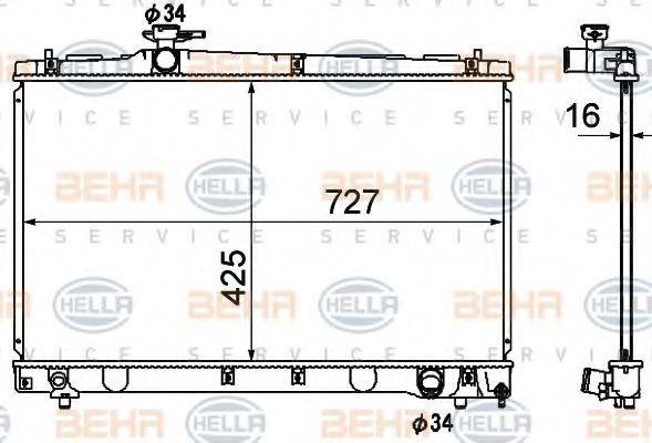 BEHR HELLA SERVICE 8MK376790171 Радіатор, охолодження двигуна