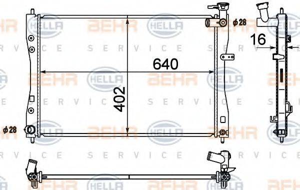 BEHR HELLA SERVICE 8MK376790321 Радіатор, охолодження двигуна