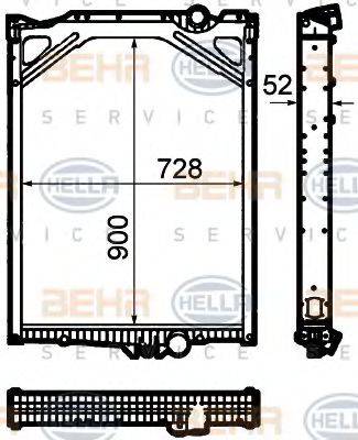 BEHR HELLA SERVICE 8MK376792161 Радіатор, охолодження двигуна