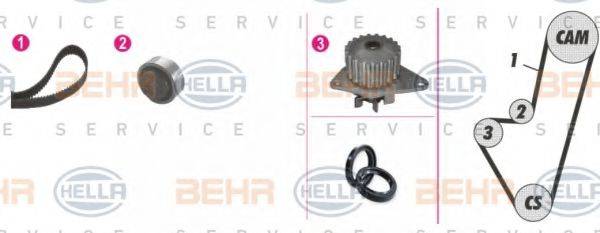 BEHR HELLA SERVICE 8MP376800811 Водяний насос + комплект зубчастого ременя