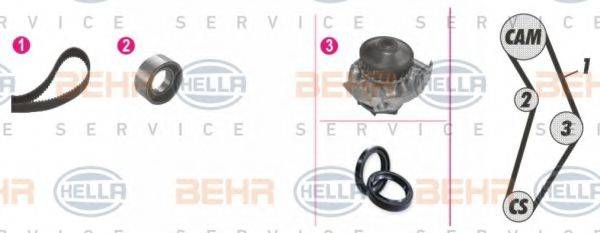 BEHR HELLA SERVICE 8MP376801861 Водяний насос + комплект зубчастого ременя