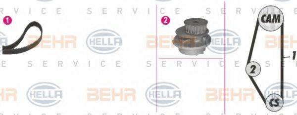 BEHR HELLA SERVICE 8MP376804831 Водяний насос + комплект зубчастого ременя