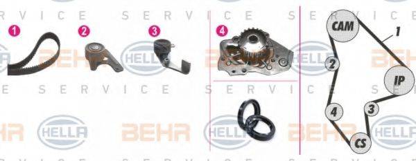 BEHR HELLA SERVICE 8MP376805801 Водяний насос + комплект зубчастого ременя