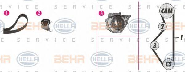 BEHR HELLA SERVICE 8MP376808801 Водяний насос + комплект зубчастого ременя