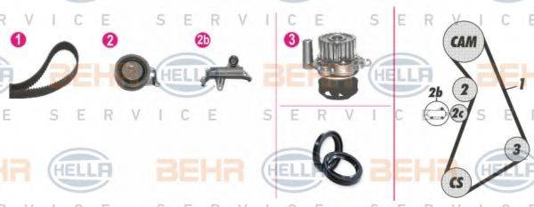 BEHR HELLA SERVICE 8MP376809811 Водяний насос + комплект зубчастого ременя