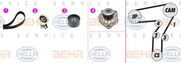 BEHR HELLA SERVICE 8MP376812821 Водяний насос + комплект зубчастого ременя