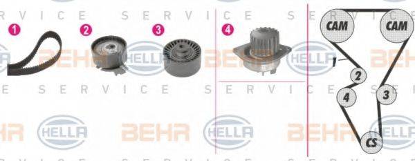 BEHR HELLA SERVICE 8MP376812861 Водяний насос + комплект зубчастого ременя