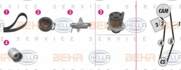 BEHR HELLA SERVICE 8MP376812891 Водяний насос + комплект зубчастого ременя