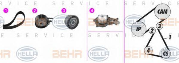 BEHR HELLA SERVICE 8MP376816871 Водяний насос + комплект зубчастого ременя