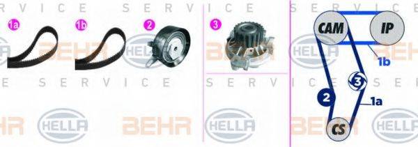 BEHR HELLA SERVICE 8MP376817891 Водяний насос + комплект зубчастого ременя