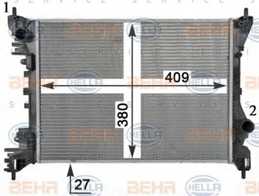 BEHR HELLA SERVICE 8MK376900011 Радіатор, охолодження двигуна