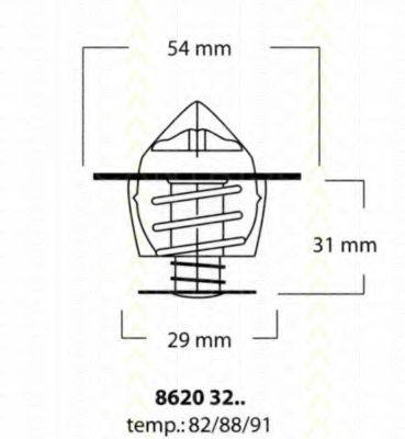 TRISCAN 86203288 Термостат, охолоджуюча рідина