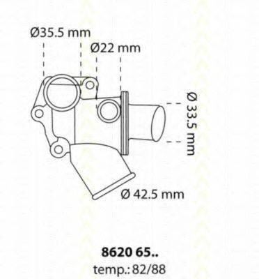 TRISCAN 86206588 Термостат, охолоджуюча рідина