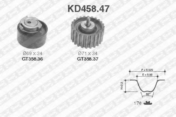 SNR KD45847 Комплект ременя ГРМ