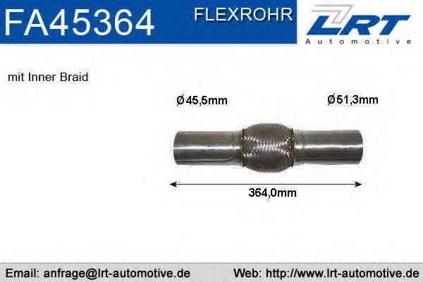 LRT FA45364 Гофрована труба, вихлопна система