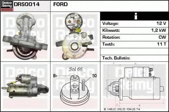 DELCO REMY DRS0014 Стартер