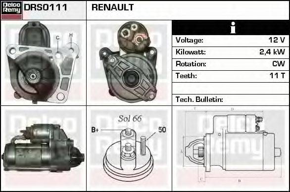 DELCO REMY DRS0111 Стартер