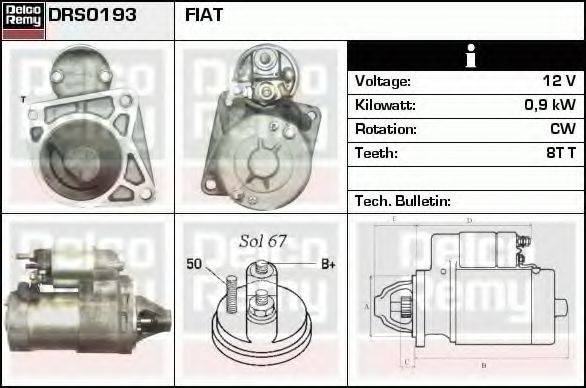 DELCO REMY DRS0193 Стартер