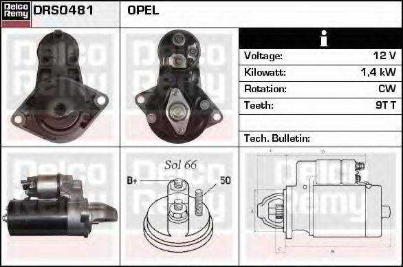 DELCO REMY DRS0481 Стартер