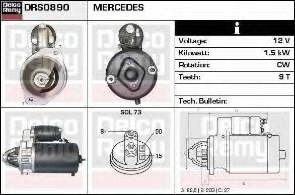 DELCO REMY DRS0890 Стартер