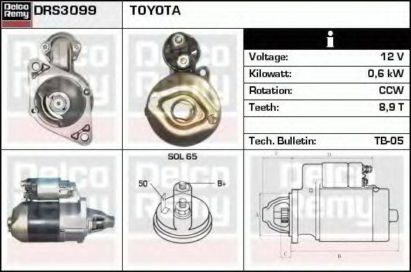 DELCO REMY DRS3099 Стартер