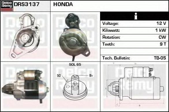 DELCO REMY DRS3137 Стартер
