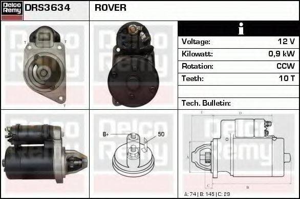 DELCO REMY DRS3634 Стартер