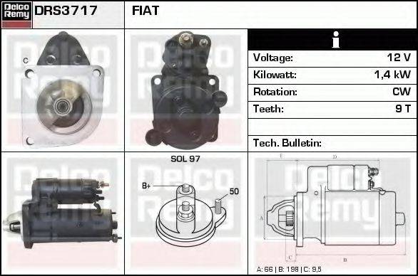 DELCO REMY DRS3717 Стартер