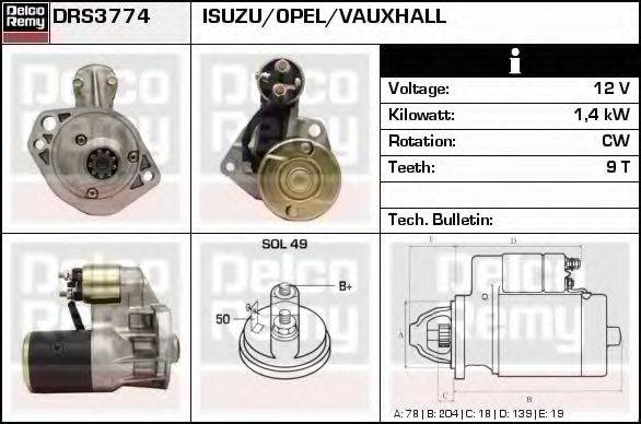 DELCO REMY DRS3774 Стартер