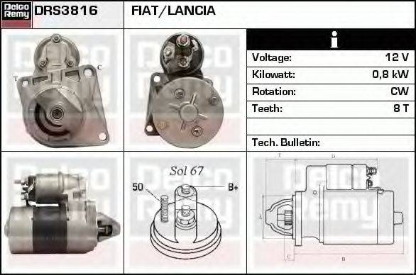 DELCO REMY DRS3816 Стартер