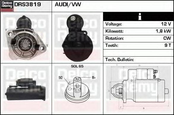 DELCO REMY DRS3819 Стартер