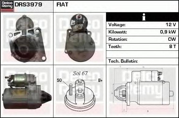 DELCO REMY DRS3979 Стартер