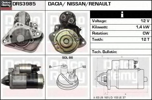 DELCO REMY DRS3985 Стартер