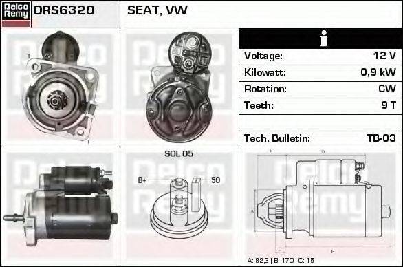 DELCO REMY DRS6320 Стартер