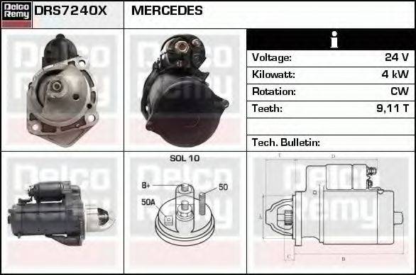 DELCO REMY DRS7240X Стартер