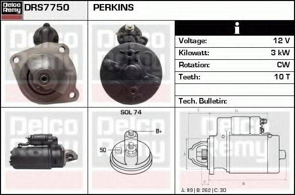 DELCO REMY DRS7750 Стартер