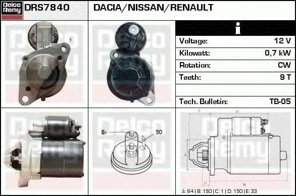 DELCO REMY DRS7840 Стартер