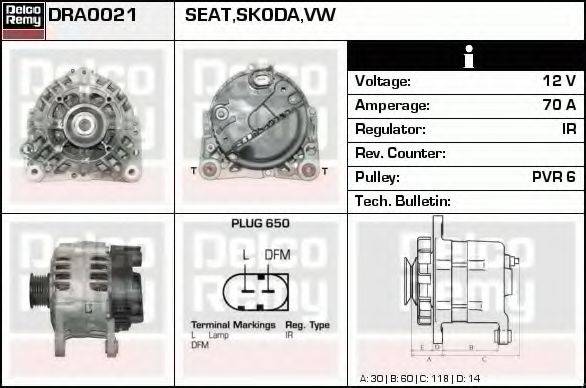 DELCO REMY DRA0021 Генератор