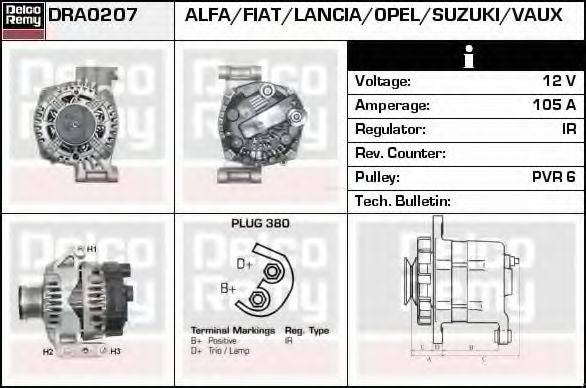 DELCO REMY DRA0207 Генератор