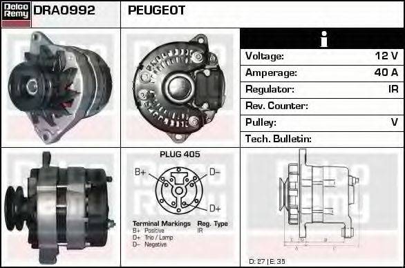 DELCO REMY DRA0992 Генератор