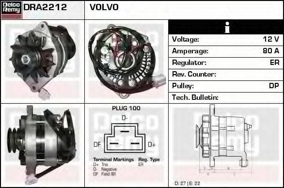 DELCO REMY DRA2212 Генератор