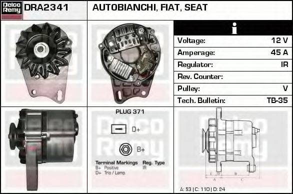 DELCO REMY DRA2341 Генератор