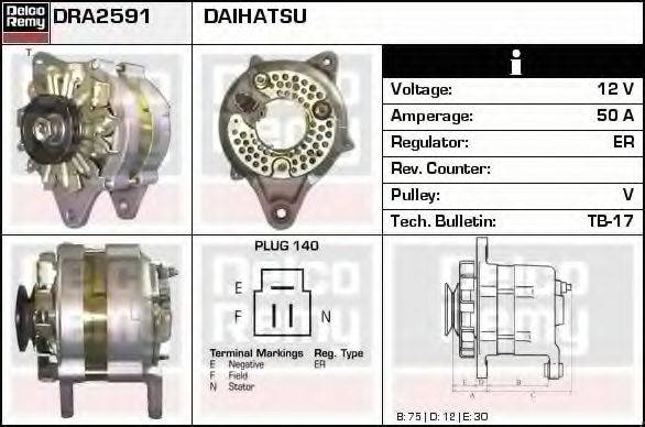 DELCO REMY DRA2591 Генератор