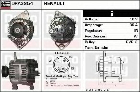 DELCO REMY DRA3254 Генератор