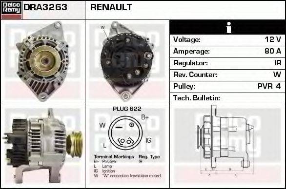 DELCO REMY DRA3263 Генератор